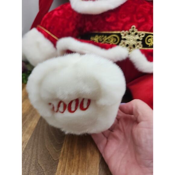 2000 Walmart Christmas Snowflake TEDDY BEAR White Boy 22" Red Santa Suit - Picture 2 of 7